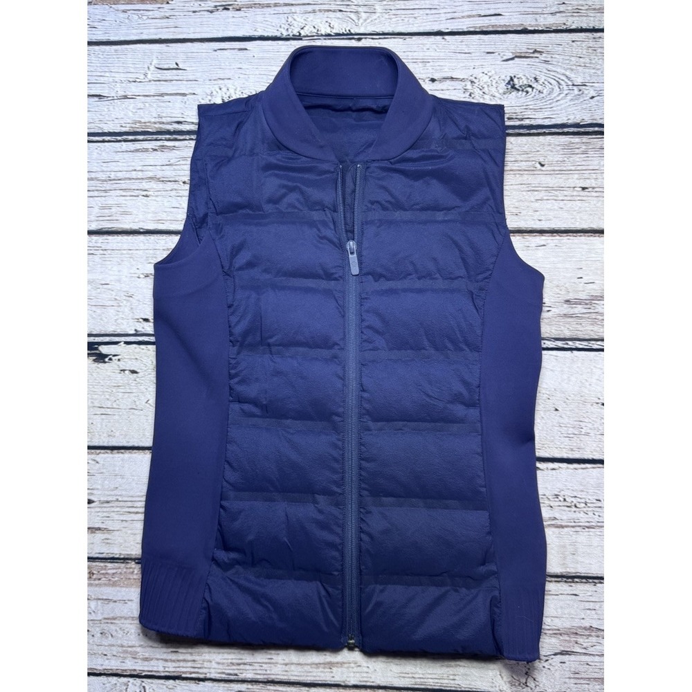 Lululemon Women's‎ Down And Around Navy Blue Sleeveless Puffer Vest Sz 4